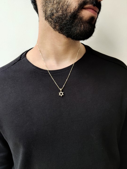 מגן דוד זהב קטן וקלאסי עם יהלומים , מתנות ט"ו באב , א